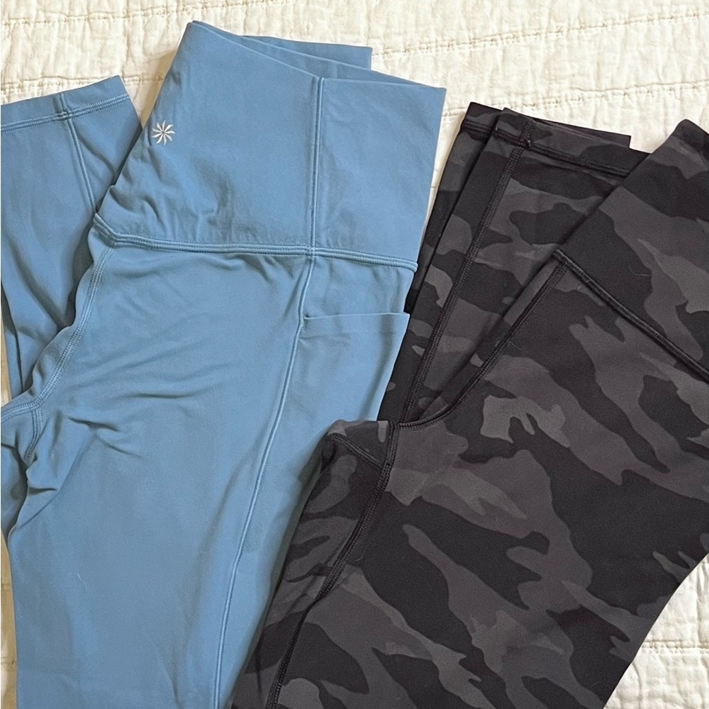 Athleta Camouflage and Blue Leggings